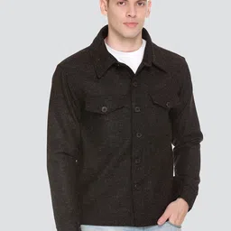 HONNETE Men Black Lightweight Open Front Jacket-picture-23