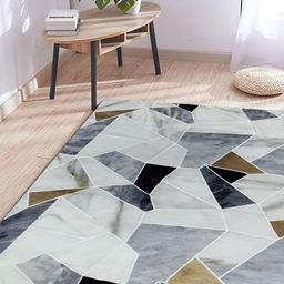 Sapana Carpet-Mats Rio Grey & White Printed Anti Skid Rectangle Contemporary Carpet-image-96
