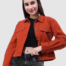 Freehand by The Indian Garage Co Women Crop Cotton Outdoor Open Front Jacket-image-28