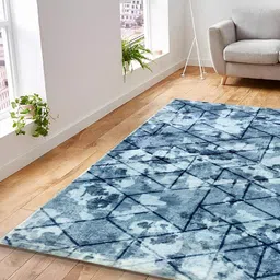 Sapana Carpet-Mats Rio Blue & Black Printed Anti Skid Rectangle Contemporary Carpet-image-85