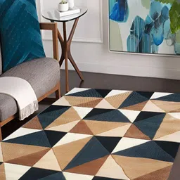 SANA CARPET Brown Anti-Skid  Woollen Carpet-image-2