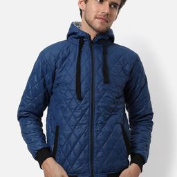 Campus Sutra Men Blue Windcheater Outdoor Bomber Jacket-image-100