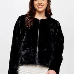 AND Women Black Tailored Crop Jacket-image-40