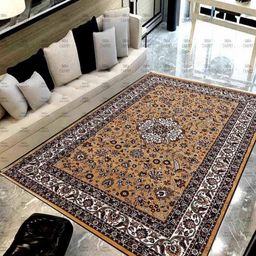IMRA CARPET Gold-Toned Floral Handmade Woollen Carpet-image-8