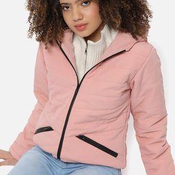 Campus Sutra Women Pink Windcheater Outdoor Padded Jacket-picture-39