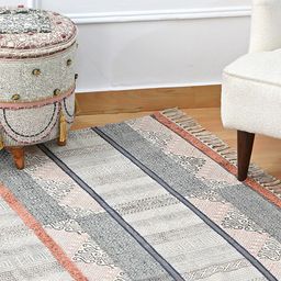 Art Avenue White & Black Geometric Cotton Rectangular Carpet-8