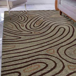 saraswatii global Beige & Maroon Abstract Woolen Carpet-11