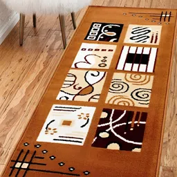 SANA CARPET Gold Toned Geometric Anti-Skid Carpet-picture-9