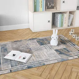 Sapana Carpet-Mats Cream-Coloured & Grey Abstract Anti-Skid Carpet-15
