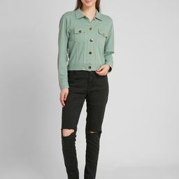 aturabi Women Green Denim Jacket-image-31