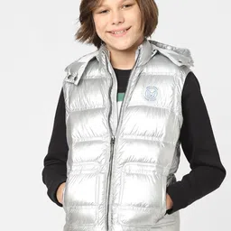 Jack & Jones Junior Boys Silver-Toned Sleeveless Puffer Jacket-image-26