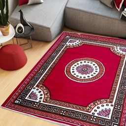 SANA CARPET Red Printed Rectangle Anti-Skid Carpet-12