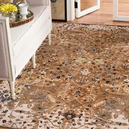 Kaleen India Rust Traditional Anti-Skid Polyester Carpet-11