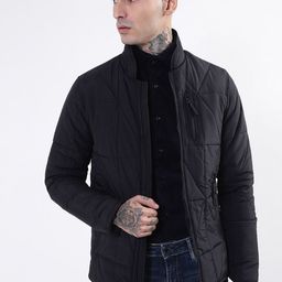 HARSAM Men Zip Detail Padded Jacket-21