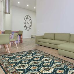 Sapana Carpet-Mats Navy Blue Traditional Anti-Skid Polypropylene Carpet-picture-57