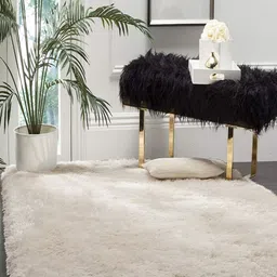 IMRA CARPET Grey & Beige Rectangle Shaggy Carpet-picture-16
