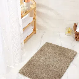 PEQURA Beige Water Absorbent Drying Microfiber Bathroom Mat-image-44