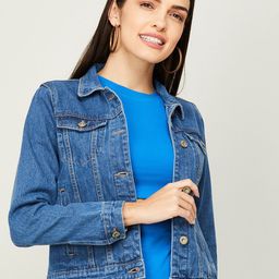 Ginger by Lifestyle Women Blue Washed Denim Jacket-picture-18