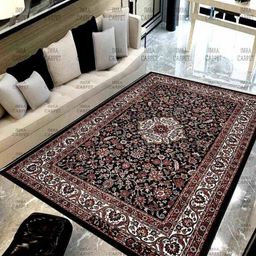 IMRA CARPET Black Floral Handmade Woollen Carpet-image-24