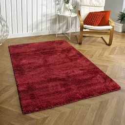 LUXEHOME INTERNATIONAL Maroon Solid Shaggy  Anti-Skid Carpet-image-90