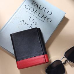 HENEDA Men Colourblocked Leather Three Fold Wallet-image-86