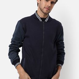 Campus Sutra Men Blue Windcheater Cotton Bomber Jacket-image-51