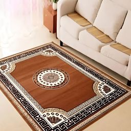 SANA CARPET Brown & White Geometic Printed Anti-Skid Carpet-image-81