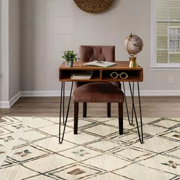 Sapana Carpet-Mats Cream-Coloured Abstract Anti-Skid Polypropylene Carpet-image-10