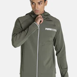 Puma Men Olive Green Tec Sport Sporty Track Jacket-image-57