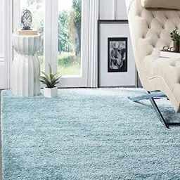 IMRA CARPET Blue Woollen Shaggy Carpet-picture-11