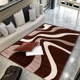 IMRA CARPET Brown Abstract Hand-Tufted Woollen Carpet-picture-10