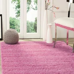 IMRA CARPET Pink Shaggy Rectangular Carpet-picture-10