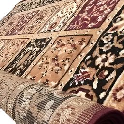 SANA CARPET Brown Floral Printed Anti-Skid Silk Carpet-image-76