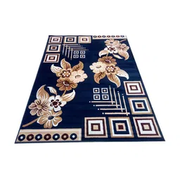 Safiya Carpet Blue & Brown Floral Printed Durable Floor Carpets-image-75
