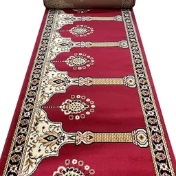 F & B RUGS Red Ethnic Motifs Anti-Skid Carpet-12