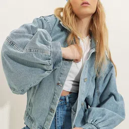 Trend Alacati stili Longline Denim Jacket-picture-44