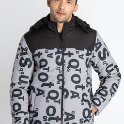 Status Quo Typography Printed Hooded Padded Jacket-picture-19