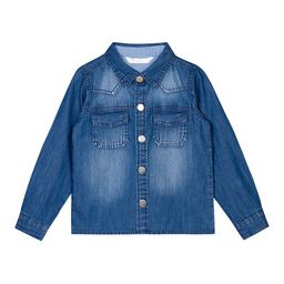 Budding Bees Girls Blue Outdoor Open Front Denim Jacket-image-2