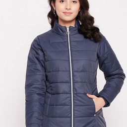 Duke Women Blue Solid Padded Jacket-picture-40