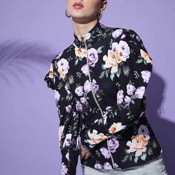 TANDUL Floral Printed Lightweight Open Front Jacket-29
