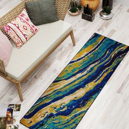 BIANCA Multicoloured Abstract Print Soft Anti Skid Rug-12