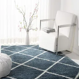 IMRA CARPET Turquoise Blue Geometric Handmade Polypropylene Carpet-picture-27