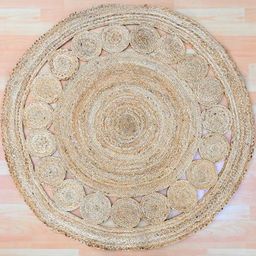 Art Avenue Beige Ethnic Motifs Round Jute Carpet-picture-20