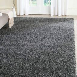 IMRA CARPET Grey Rectangular Woollen Shaggy Carpet-picture-32