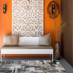 Sapana Carpet-Mats Beige & Brown Abstract Printed Anti-Skid Carpet-4