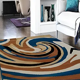 SANA CARPET Brown & Blue Anti-Skid Carpet-image-48