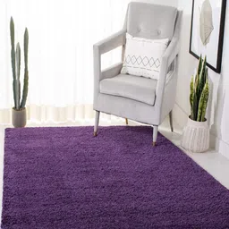IMRA CARPET Purple Solid Handmade Polyester Carpet-picture-25
