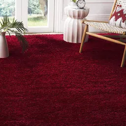 AaHo Decor Red Shaggy Woolen Carpets-picture-10