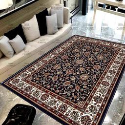 IMRA CARPET Black Floral Polypropylene Carpet-image-74