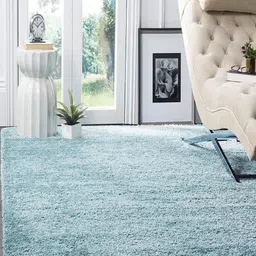 IMRA CARPET Turquoise Blue Solid Polyester Carpet-picture-49